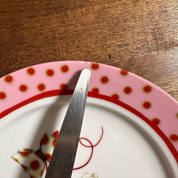 Department 56 Dessert Plates Popcorn With Cranberries Twelve Pink 6 11/16") - Picture 6 of 6